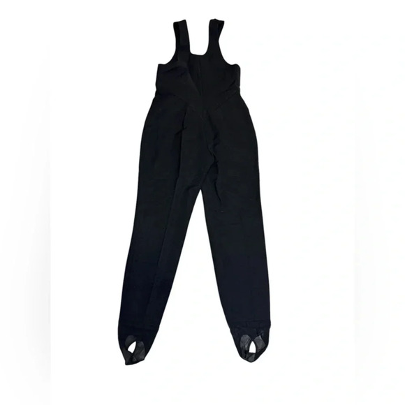 Vintage OBERMEYER black one piece wool blend stirrup snow suit bibs size 8r - Picture 3 of 10